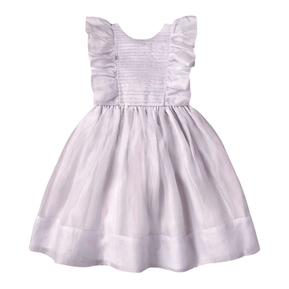 Love by Nellystella Mae 100% Silk Dress Girl Youth Size 6 Dove Lilac Lavender
